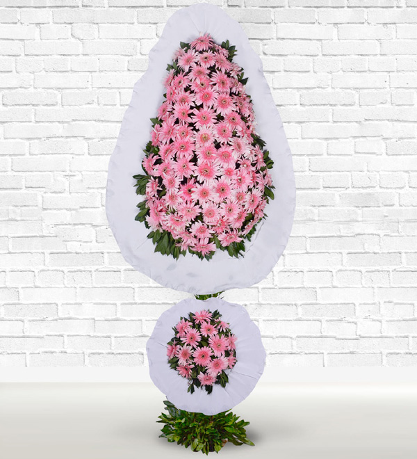 Çift Katlı Pembe Gerbera Sepeti